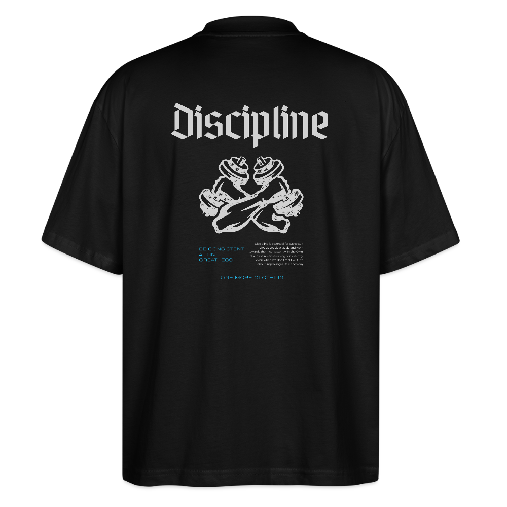 "Discipline" Oversized Premium Tee Grey Backprint - black