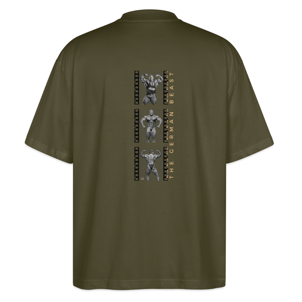 "German Beast" Oversized Premium Tee Backprint - khaki