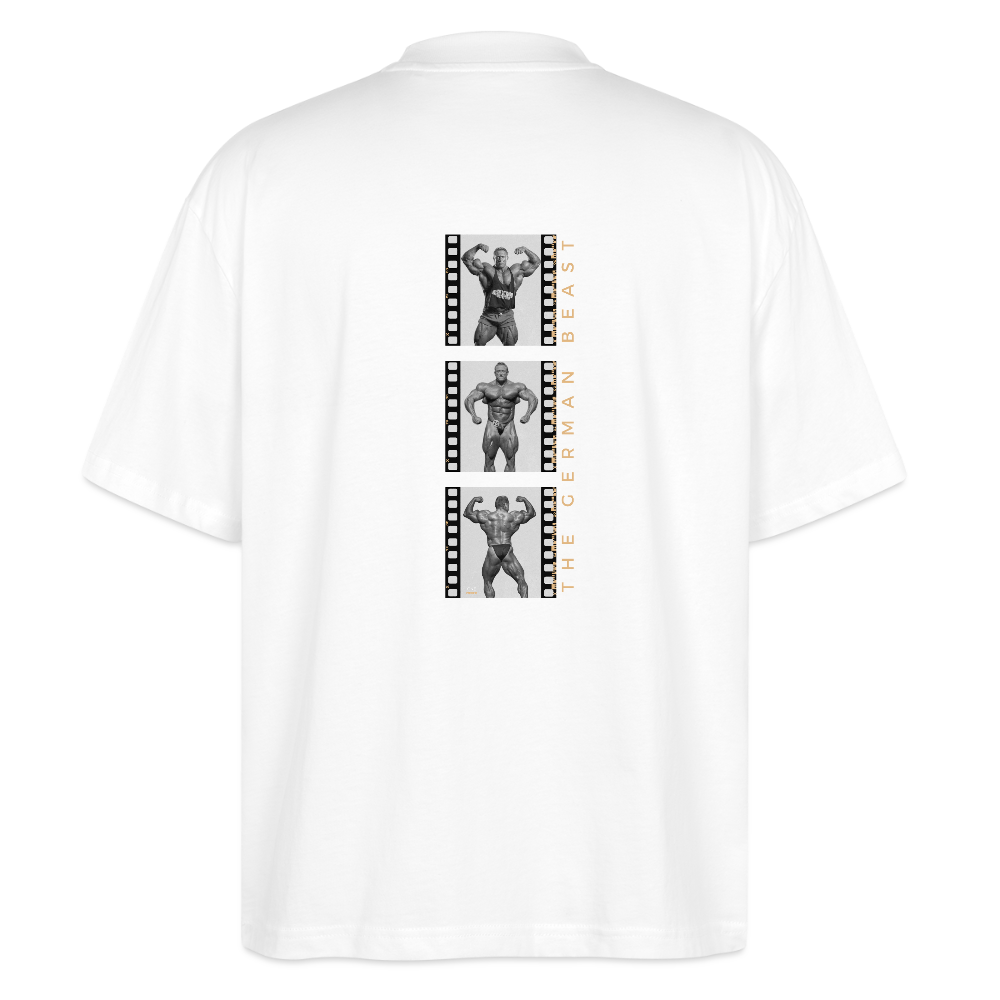 "German Beast" Oversized Premium Tee Backprint - white