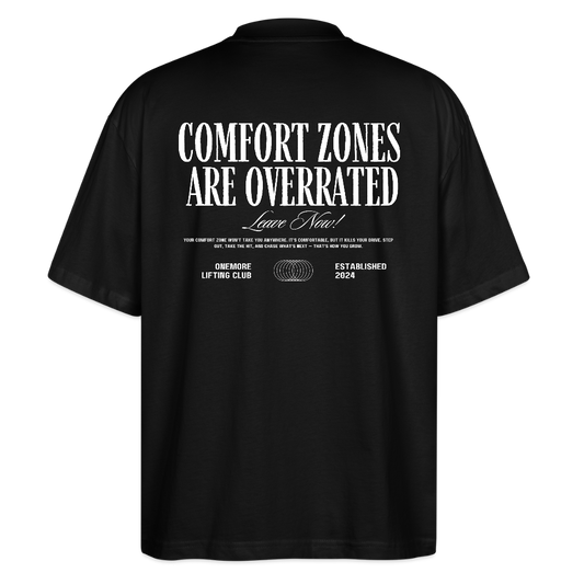 "Comfort Zone" Oversized Premium Tee Backprint - black