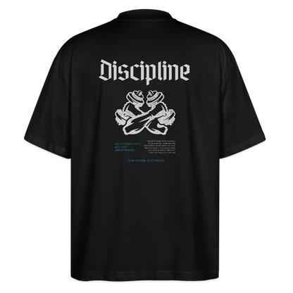 "Discipline" Oversized Premium Tee Grey Backprint - black