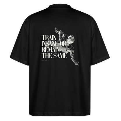 "Train Insane" Oversized Premium Tee White Backprint - black