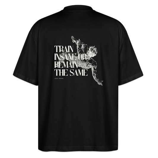 "Train Insane" Oversized Premium Tee White Backprint - black