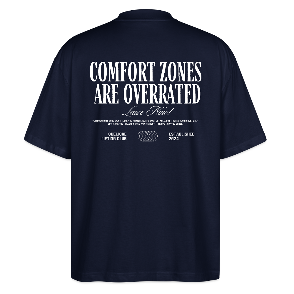 "Comfort Zone" Oversized Premium Tee Backprint - navy