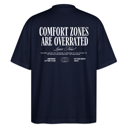 "Comfort Zone" Oversized Premium Tee Backprint - navy