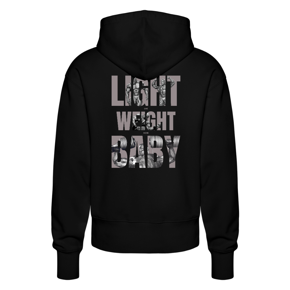 "Light Weight" Premium Hoodie Backprint - black