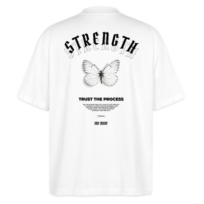 "Strength" Oversized Premium Tee Black Backprint - white