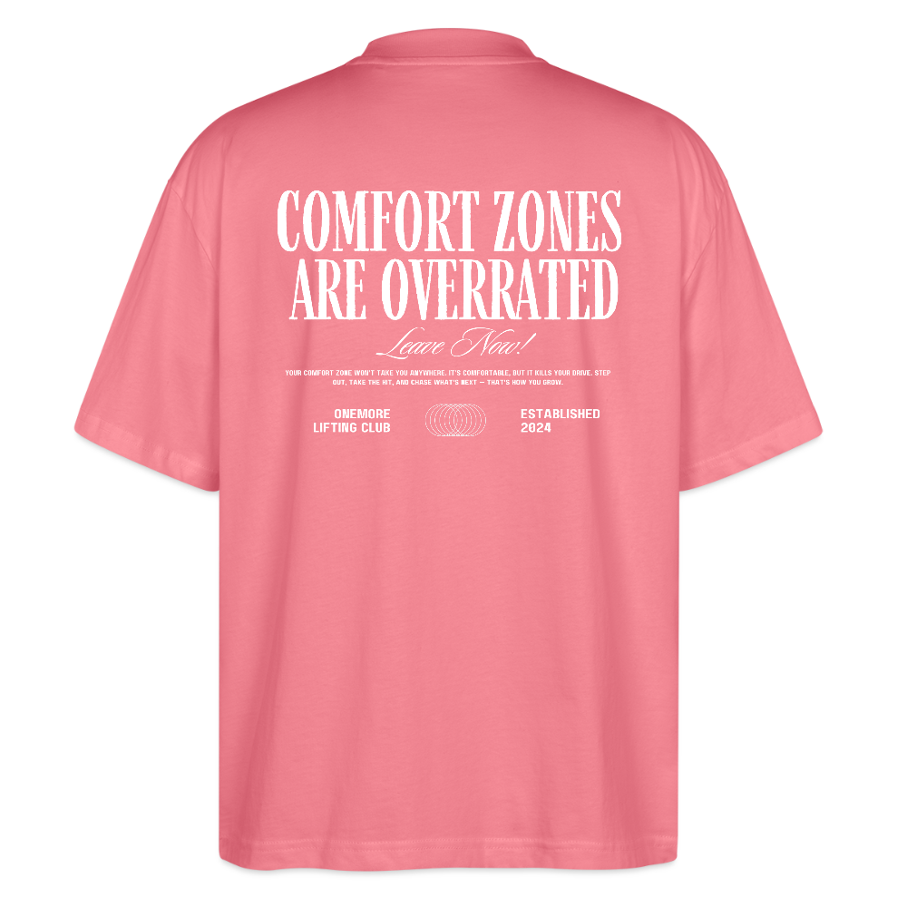 "Comfort Zone" Oversized Premium Tee Backprint - pink joy 