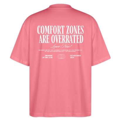 "Comfort Zone" Oversized Premium Tee Backprint - pink joy 