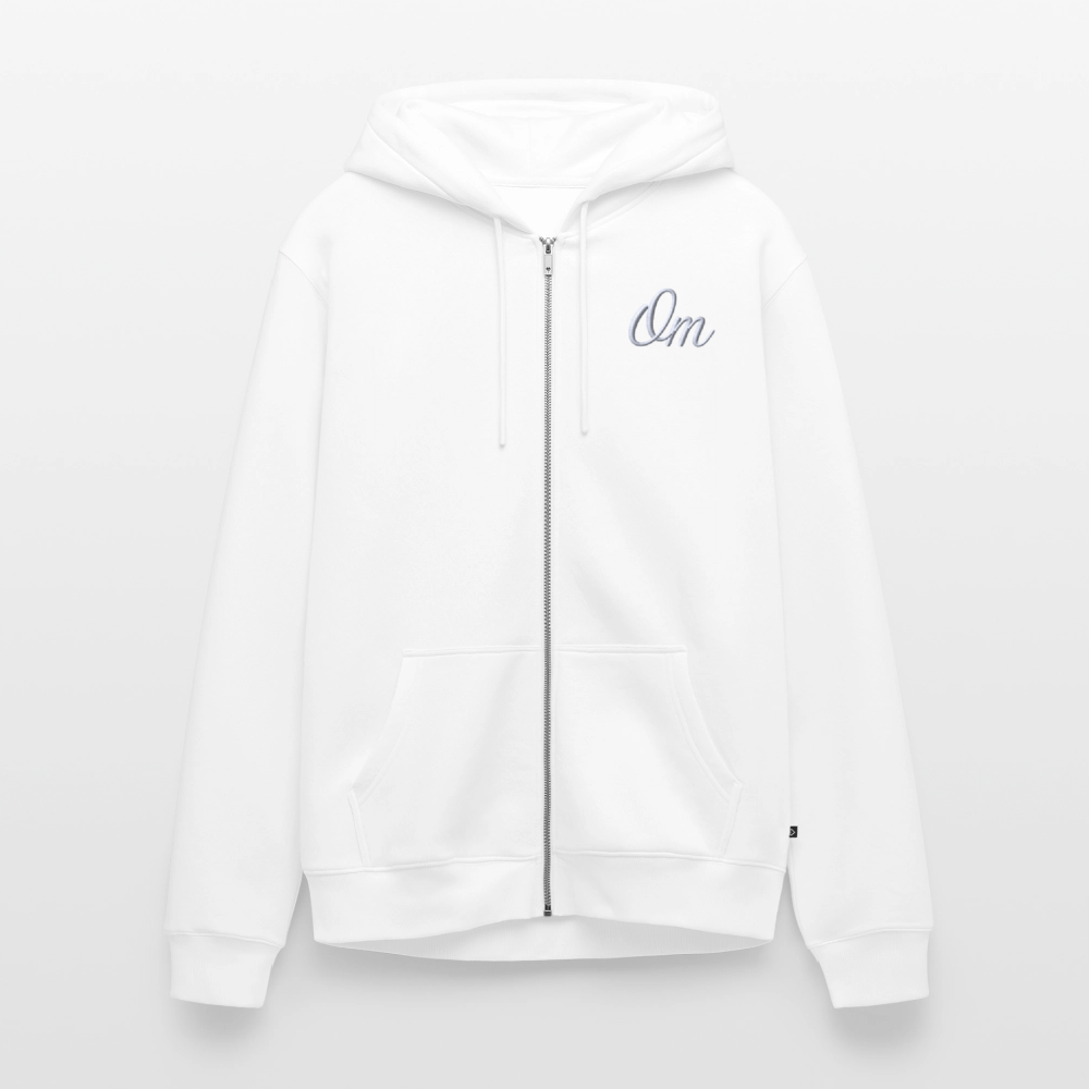 Premium Signature Zip Hoodie - white