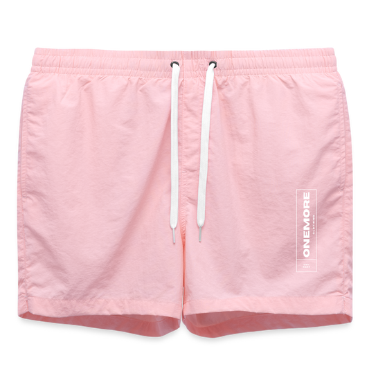 "ONEmore" Premium Badeshorts Frontprint - pink